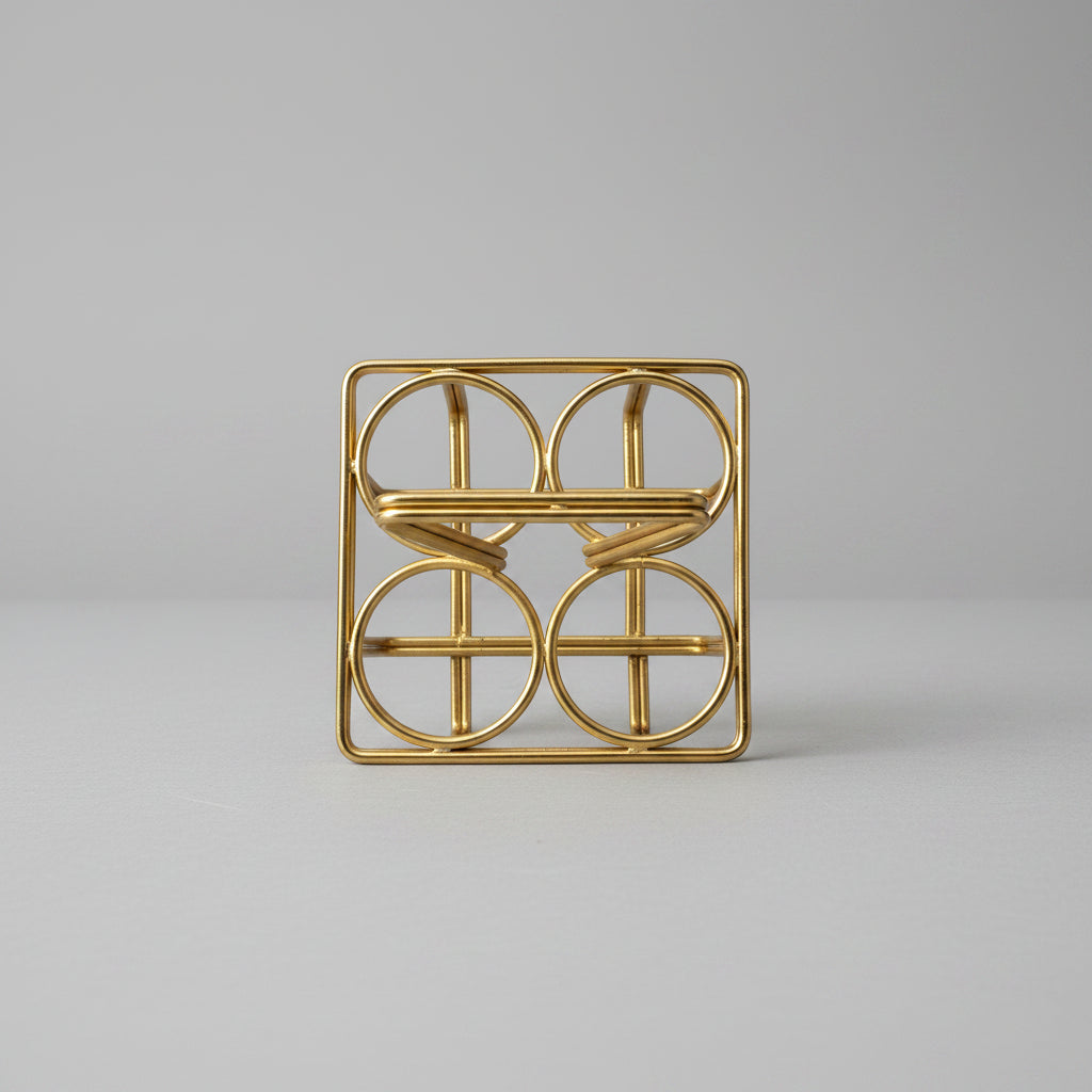 Gold Chai Carrier for 4 Glasses Laying Down