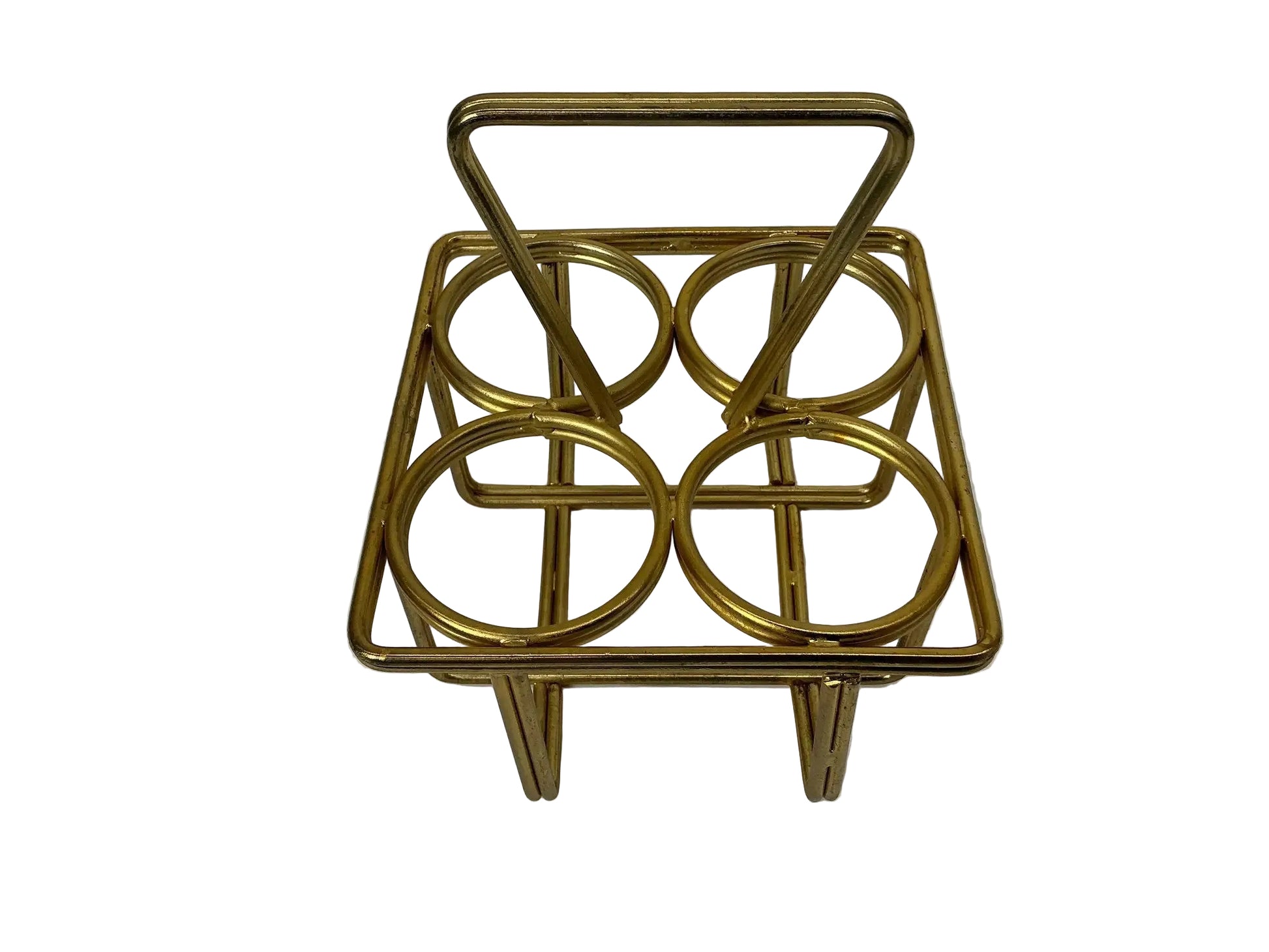 Gold Chai Carrier for 4 Glasses Top Angle