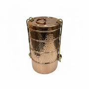 Hammered Copper Plated Stainless Steel 4 Tier Lunch Box/Tiffin Product Image