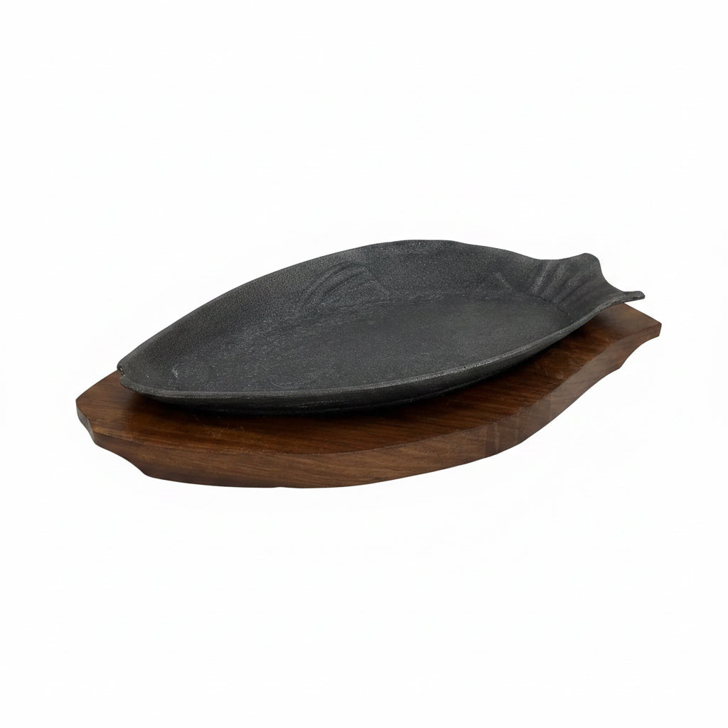 Iron Fish Sizzler Plate with Wood Liner Product Image