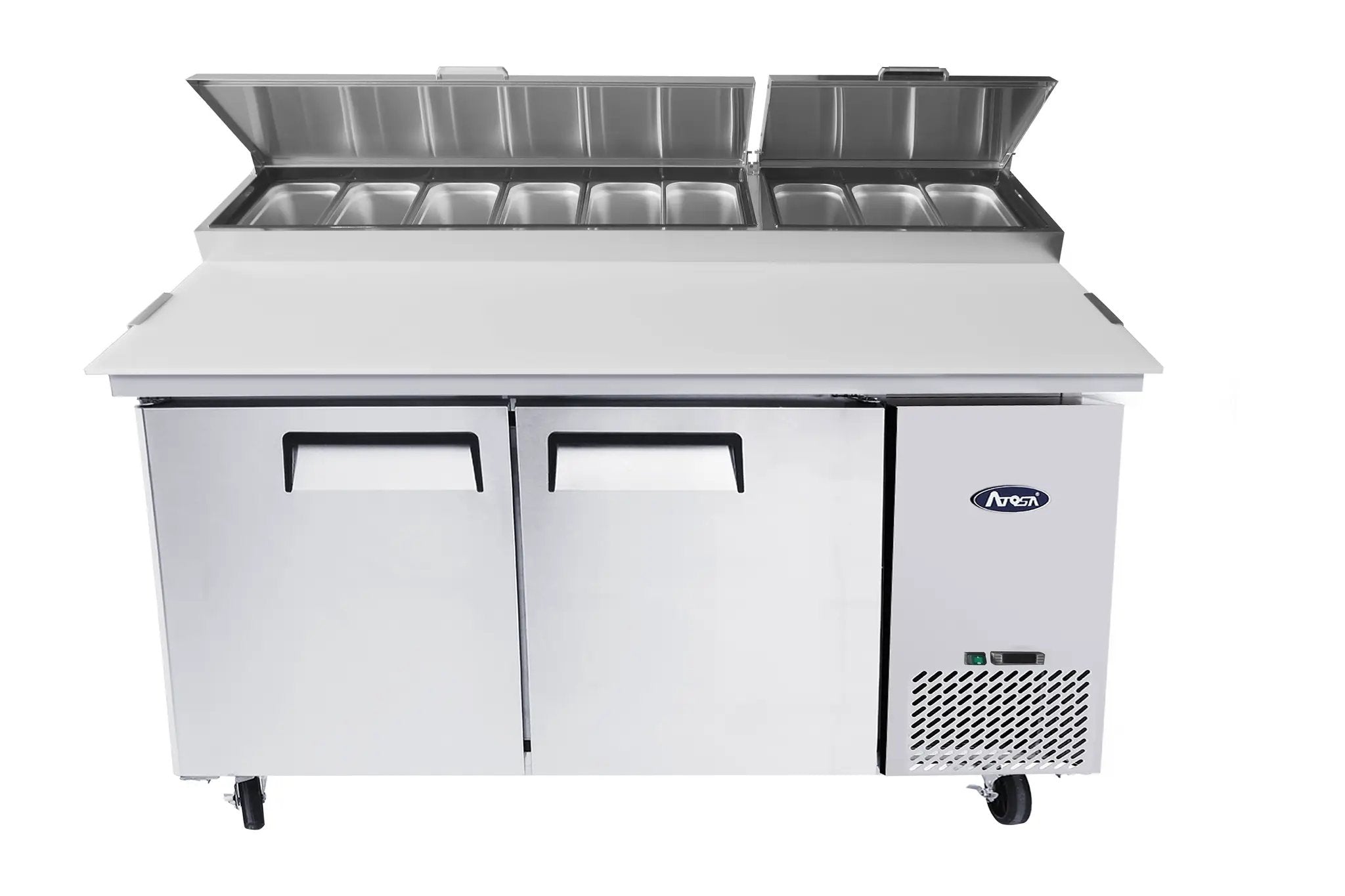 ATOSA MPF8202GR 67 Inch 2-Door Pizza Prep Table by Atosa USA (atosa-mpf8202gr-67-inch-2-door-pizza-prep-table)