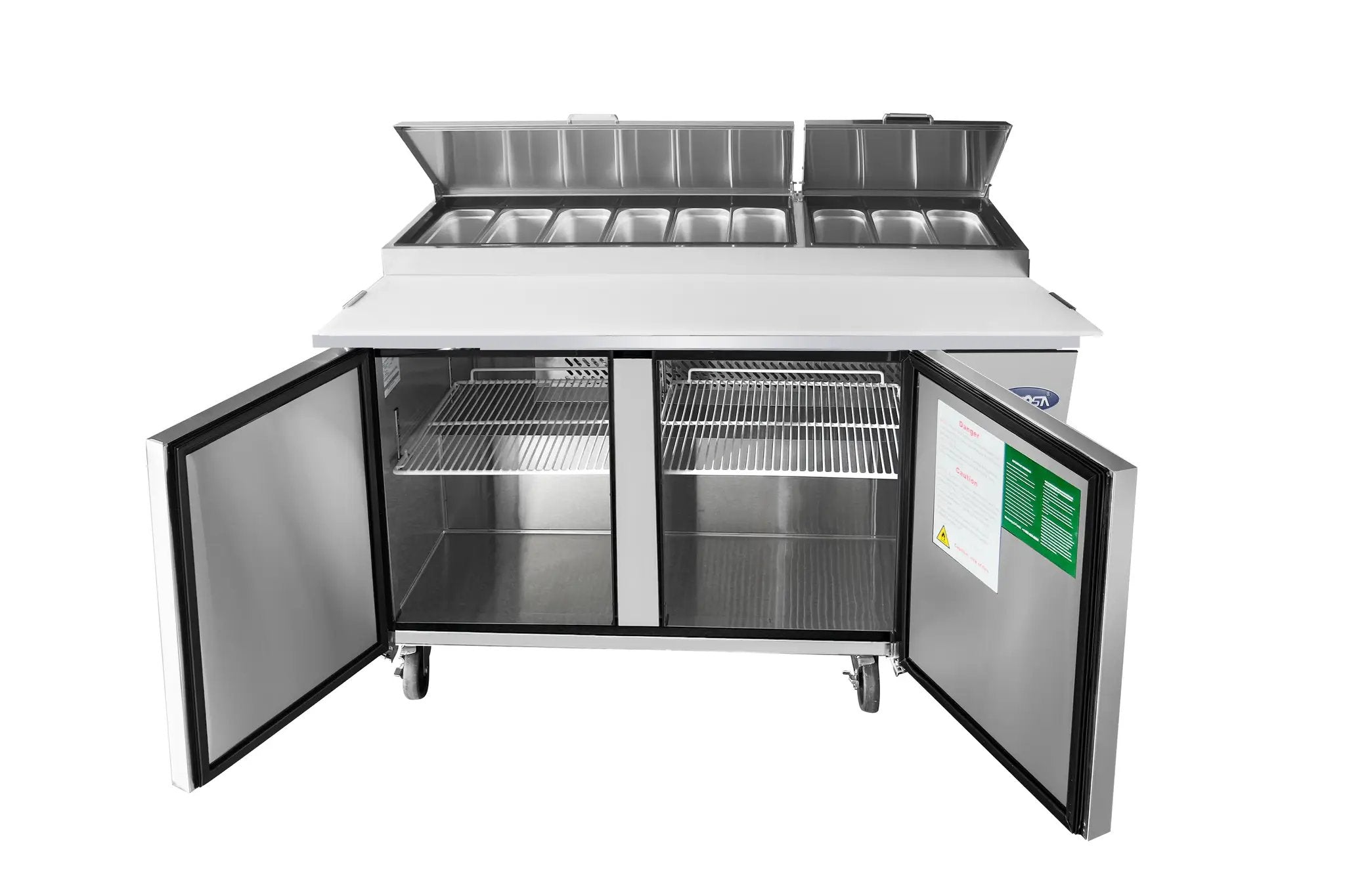 ATOSA MPF8202GR 67 Inch 2-Door Pizza Prep Table by Atosa USA (atosa-mpf8202gr-67-inch-2-door-pizza-prep-table)