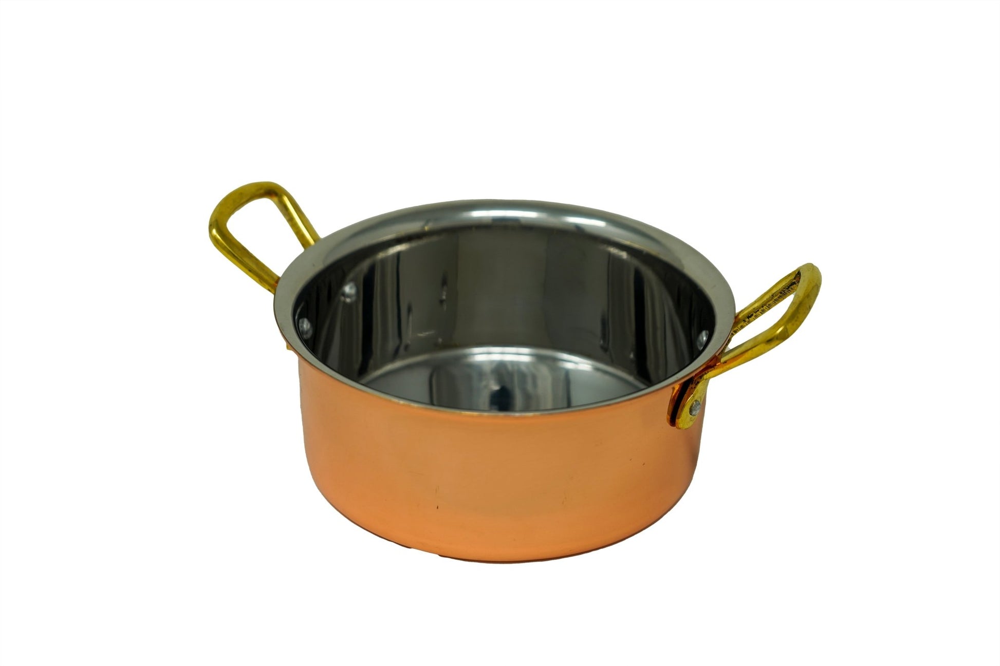 Stainless Steel Copper Serving Bowl Sauce Pan - 18 Oz.
