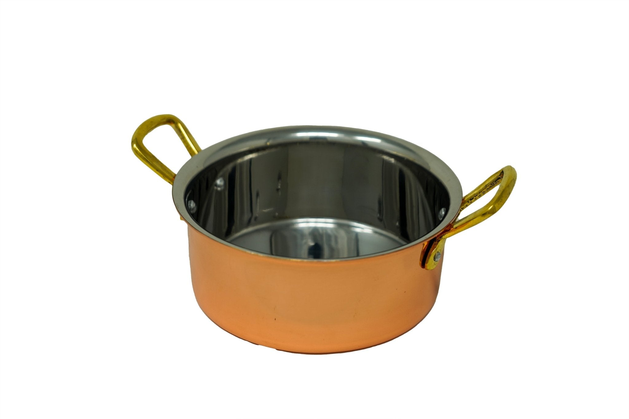 Stainless Steel Copper Serving Bowl Sauce Pan - 18 Oz.