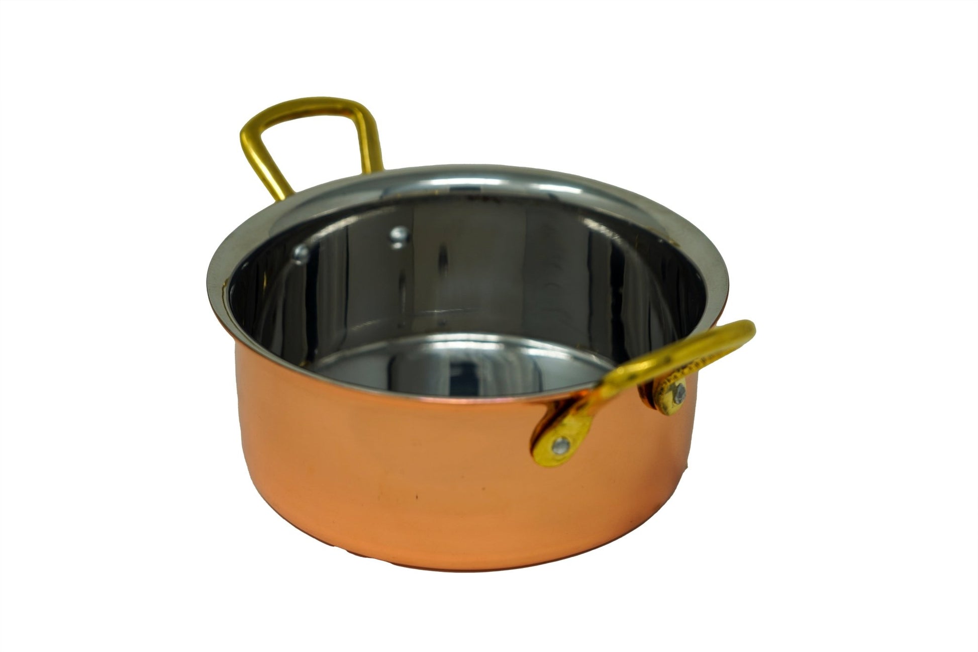 Stainless Steel Copper Serving Bowl Sauce Pan - 18 Oz.
