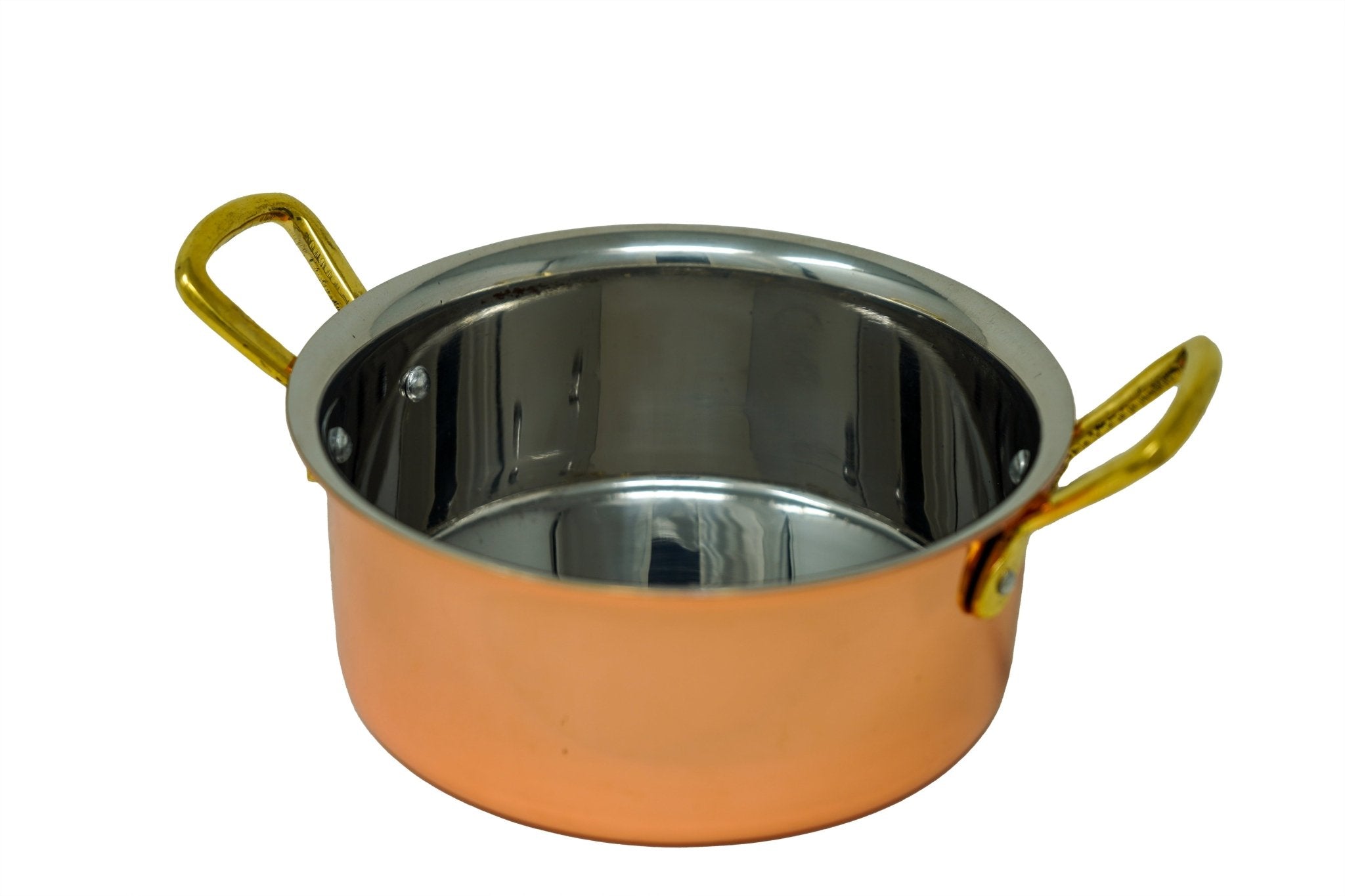 Stainless Steel Copper Serving Bowl Sauce Pan - 18 Oz.