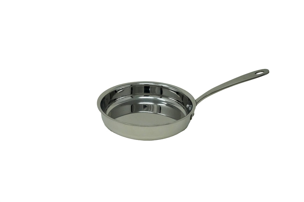 Stainless Steel Fry Pan serving bowl with Stainless Steel Handle - 18 Oz.