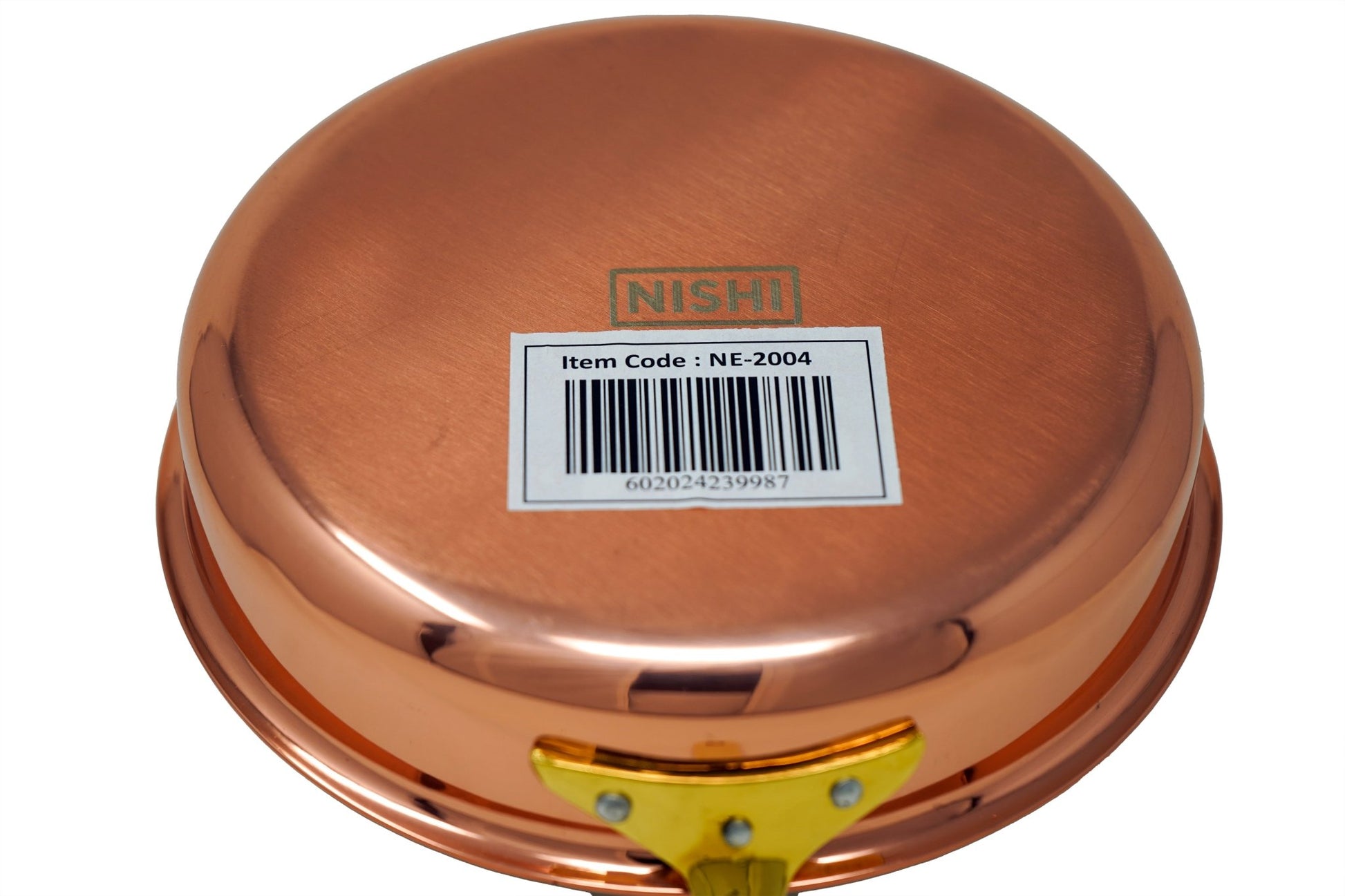 Stainless Steel Copper Coated Fry Pan serving bowl with Brass Handle - 18 Oz.