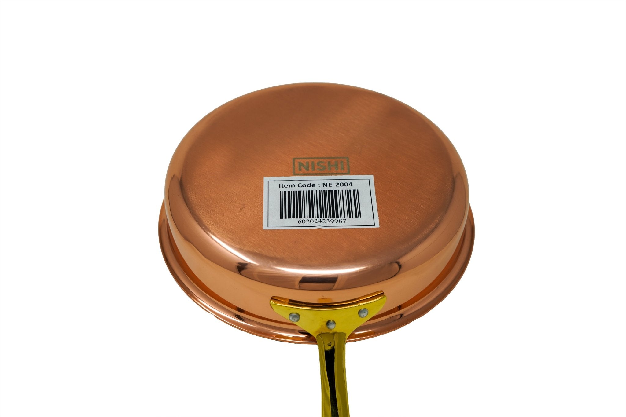 Stainless Steel Copper Coated Fry Pan serving bowl with Brass Handle - 18 Oz.