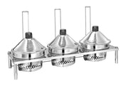 Stainless Steel Hammered Round Chafers with Conical Lids - 3 Chafers of 5 Qt. each