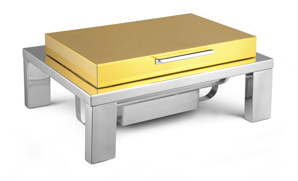 Stainless Steel Gold Full Size Rectangular Chafer - 9 Qt.