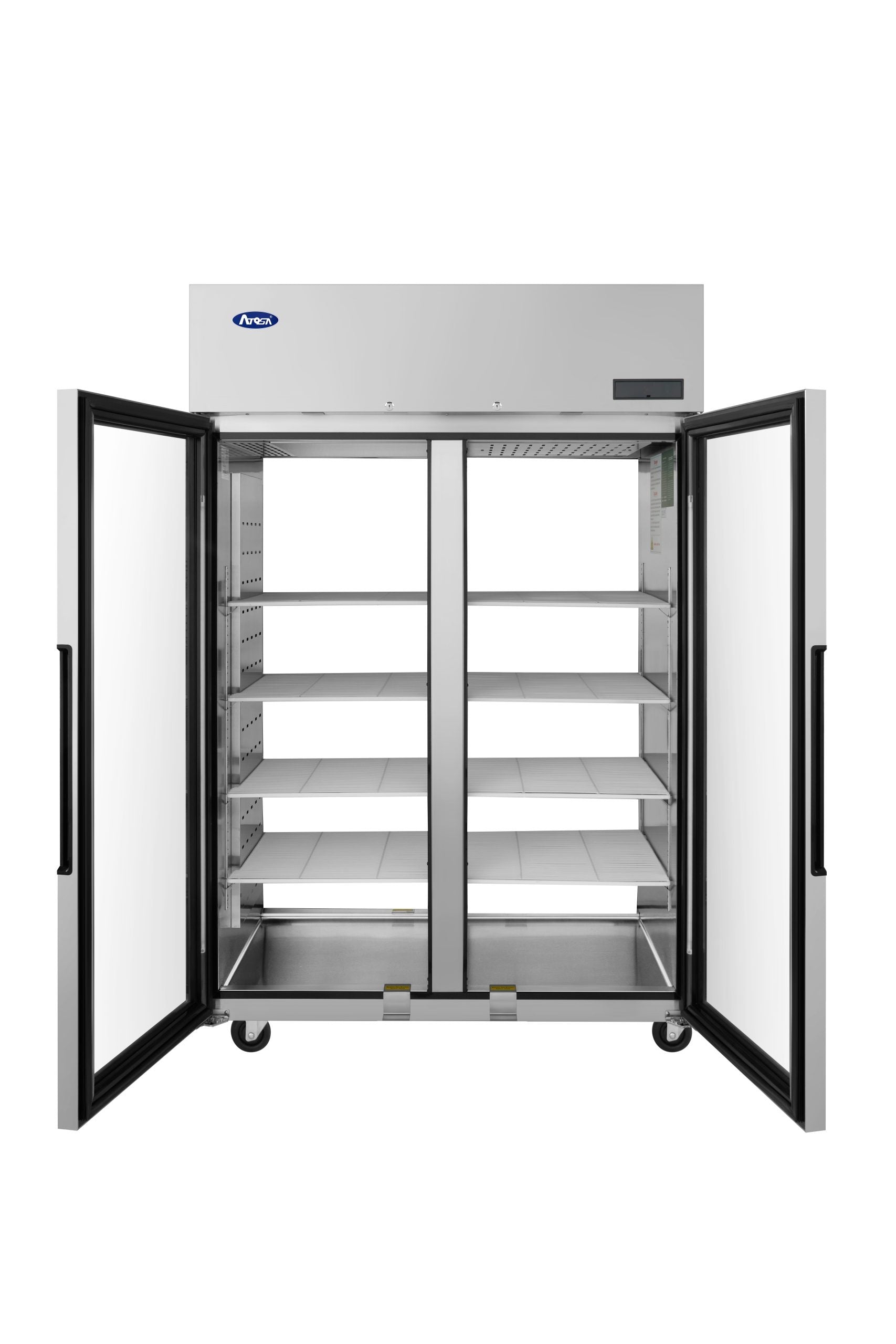 Atosa PLUS-R2-GS-S-PT Pass-Thru 2 Glass Door Refrigerator