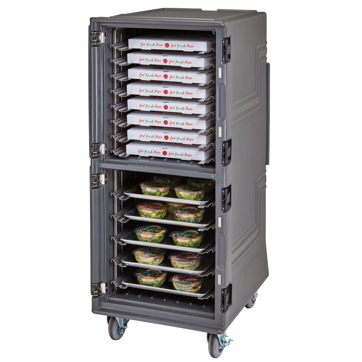 Cambro PCUHC615 Pro Cart Ultra Tall, Top Hot Module, Bottom Cold Module, Electric Unit 110V - Charcoal Gray