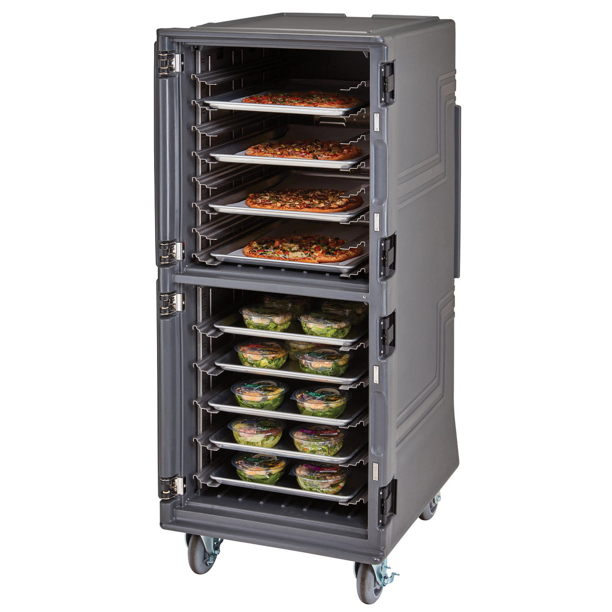 Cambro PCUHC615 Pro Cart Ultra Tall, Top Hot Module, Bottom Cold Module, Electric Unit 110V - Charcoal Gray