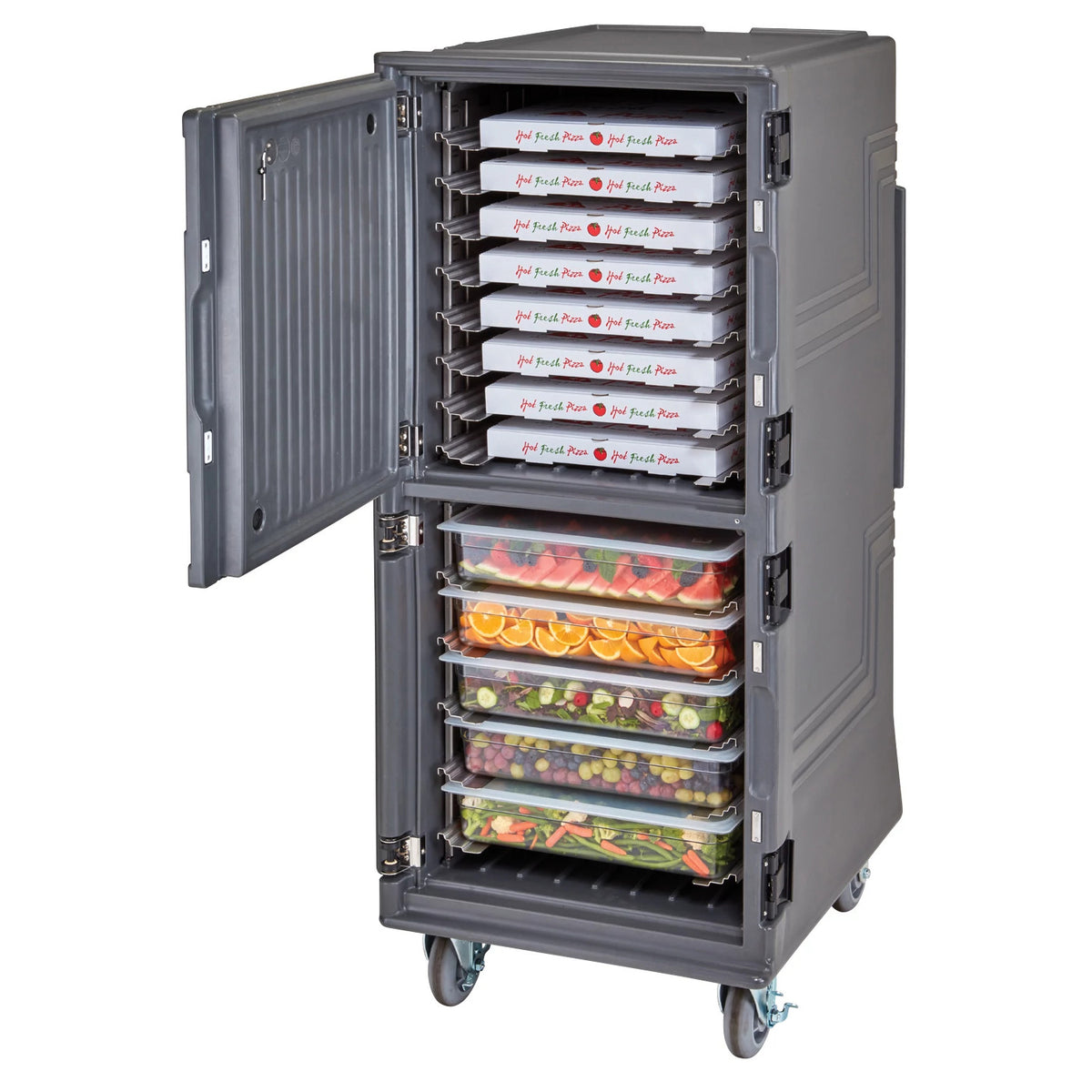 Cambro PCUHC615 Pro Cart Ultra Tall, Top Hot Module, Bottom Cold Module, Electric Unit 110V - Charcoal Gray