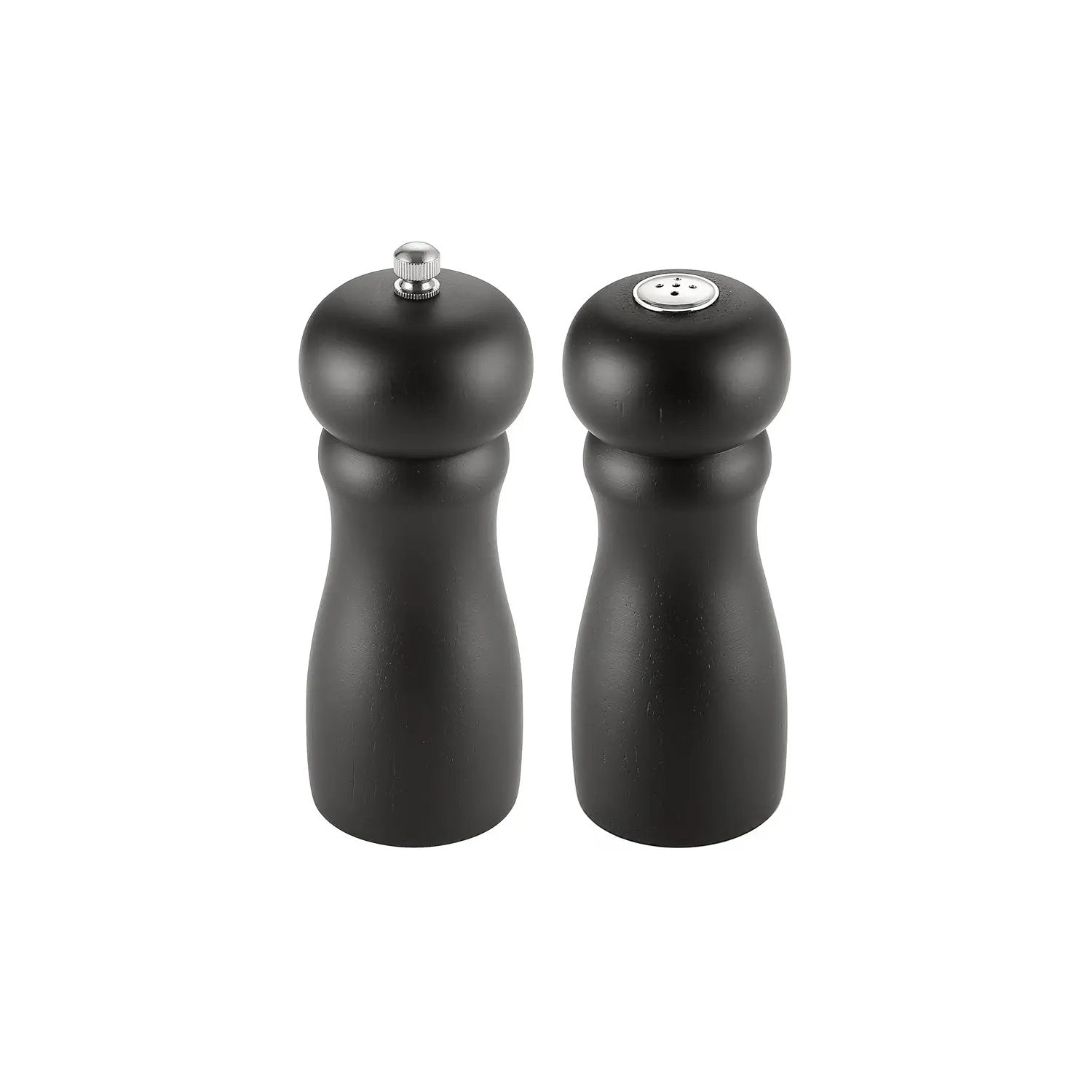 CAC China PMW2-S6BK Pepper Mill/Salt Shaker Set Wooden Black 2-PC 6"H Case Pack of 1/24 by CAC China (cac-china-pmw2-s6bk-pepper-mill-salt-shaker-set-wooden-black-2-pc-6h-case-pack-of-1-24)