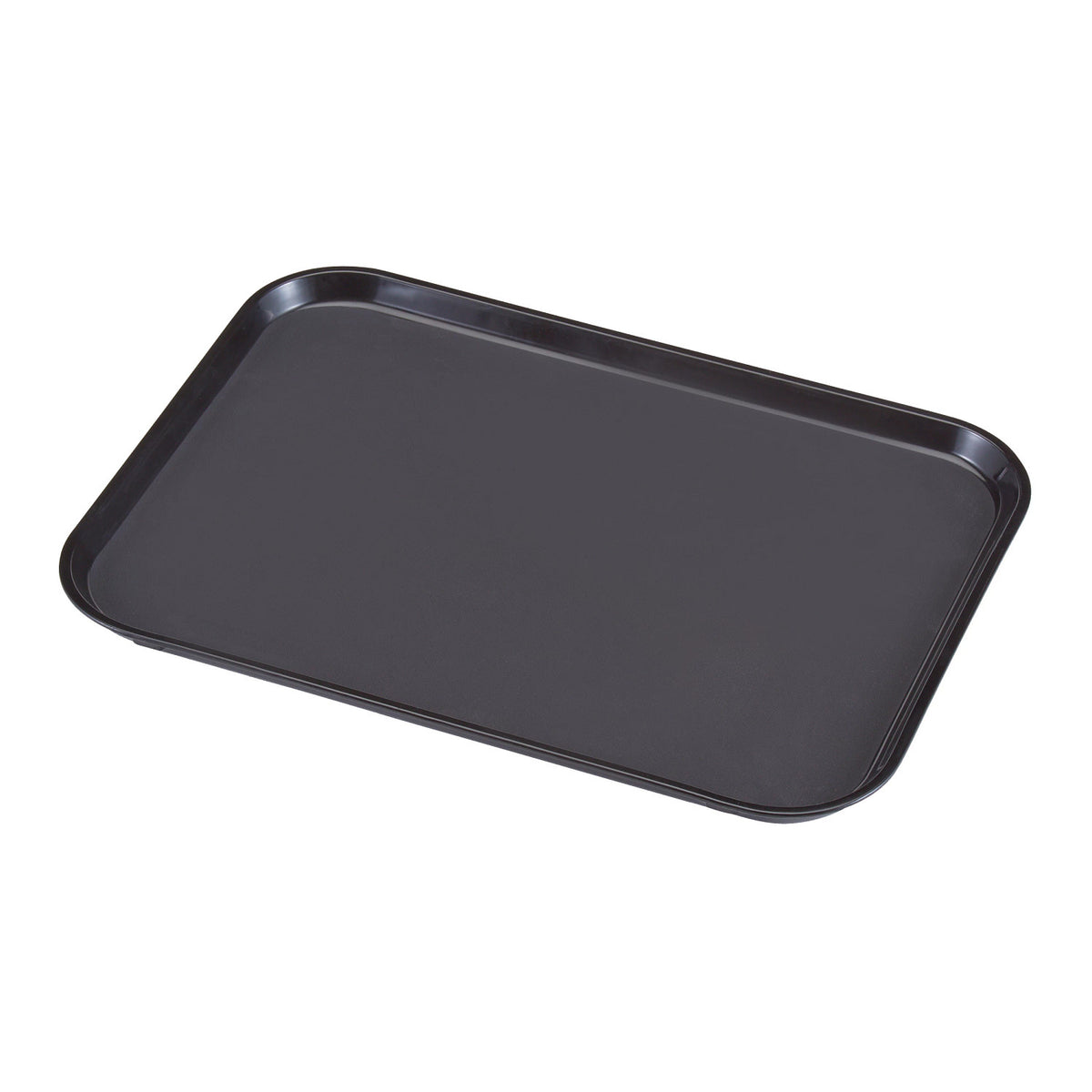 Cambro PT1014110 Polytread Rectangular Non-Skid Serving Tray, 13 5/8" x 10 9/16" - Black