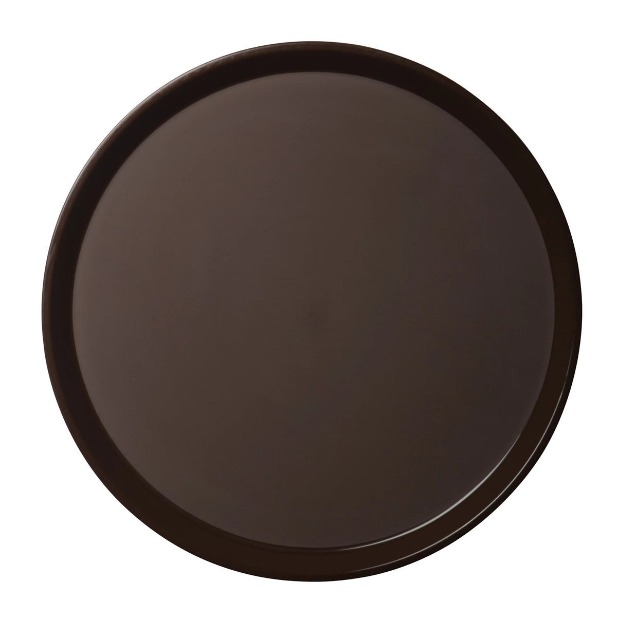 Cambro PT1400167 Polytread Round Non-Skid Serving Tray, 14" - Brown