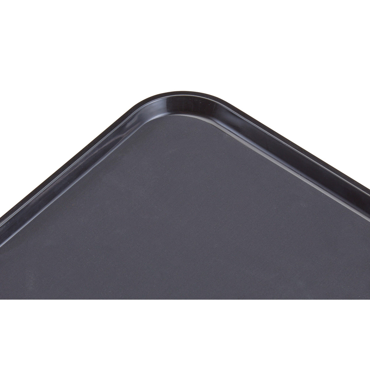 Cambro PT1418110 Polytread Rectangular Non-Skid Serving Tray, 18" x 14" - Black