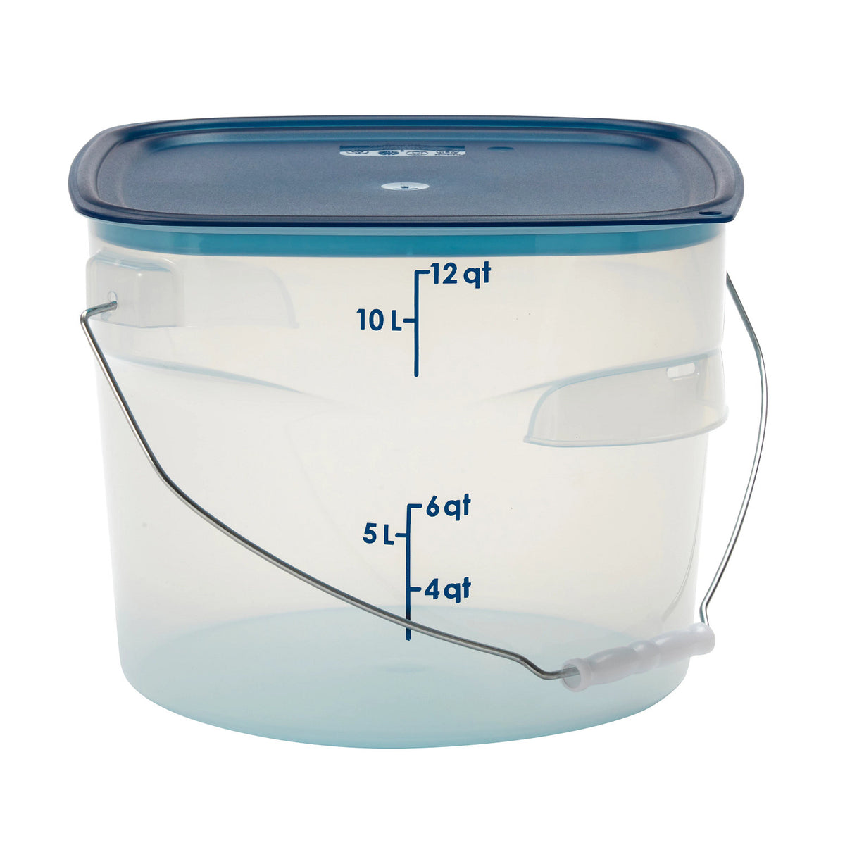 Cambro PWB12PROPP190 FreshPro CamRounds Pail with Bail Handle, 12 qt., Translucent - Translucent
