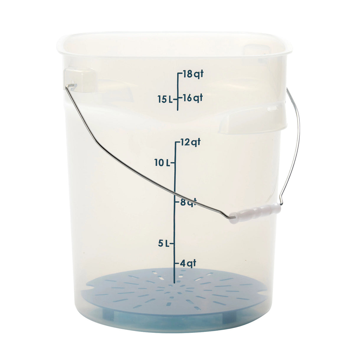 Cambro PWB18PROPP190 FreshPro CamRounds Pail with Bail Handle, 18 qt., Translucent - Translucent