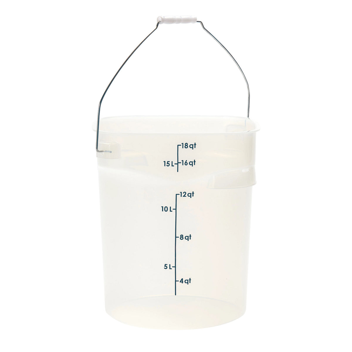 Cambro PWB18PROPP190 FreshPro CamRounds Pail with Bail Handle, 18 qt., Translucent - Translucent