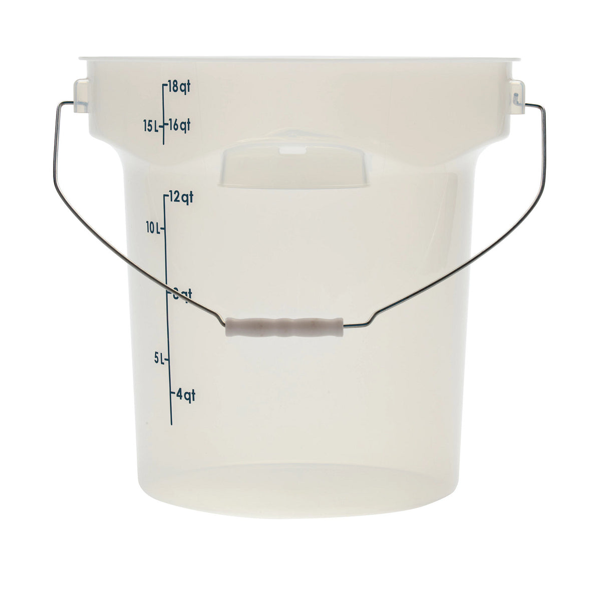Cambro PWB18PROPP190 FreshPro CamRounds Pail with Bail Handle, 18 qt., Translucent - Translucent