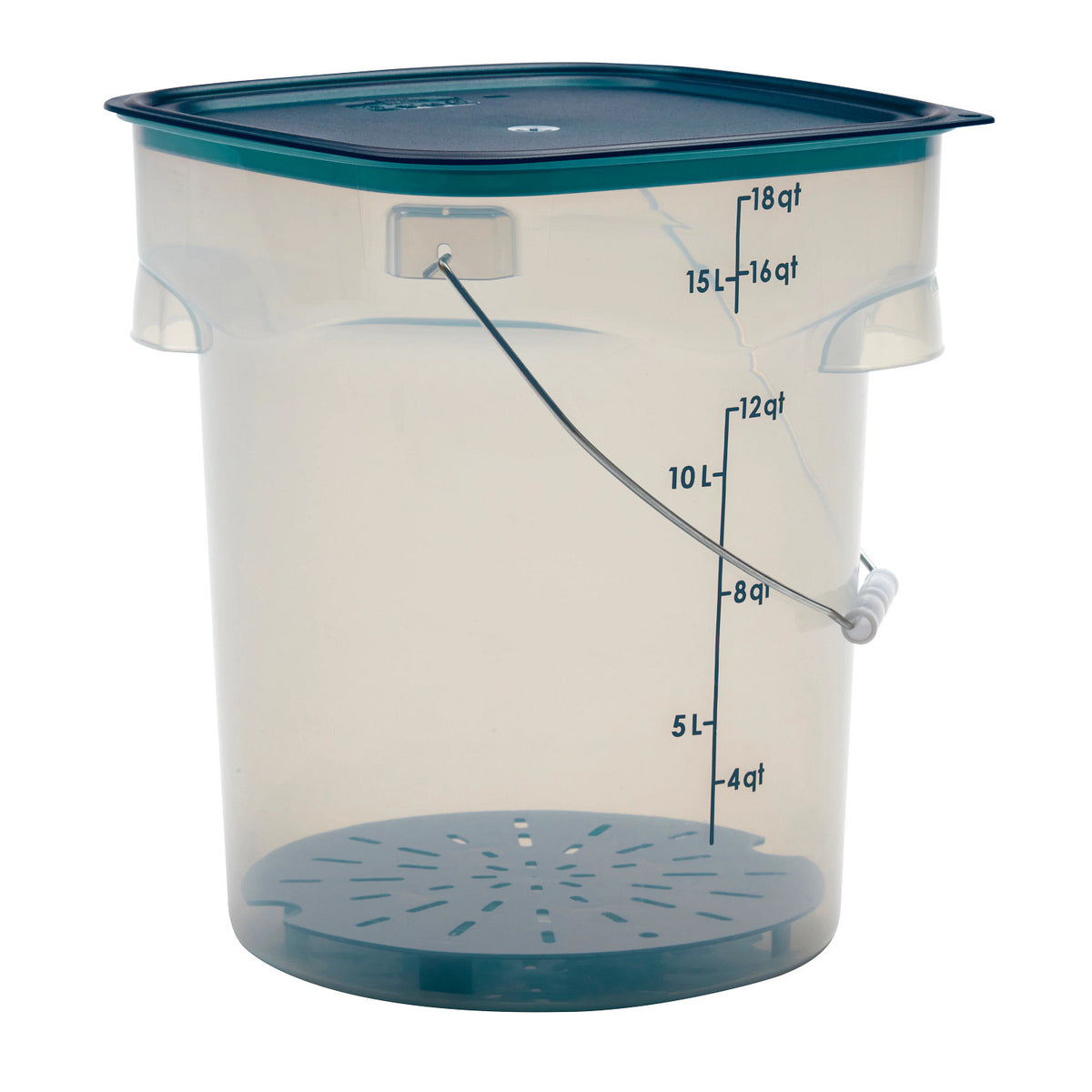 Cambro PWB18PROPP190 FreshPro CamRounds Pail with Bail Handle, 18 qt., Translucent - Translucent