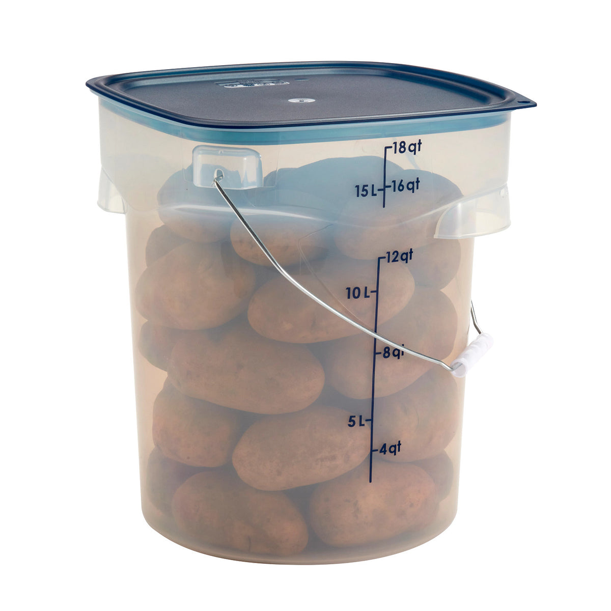 Cambro PWB18PROPP190 FreshPro CamRounds Pail with Bail Handle, 18 qt., Translucent - Translucent