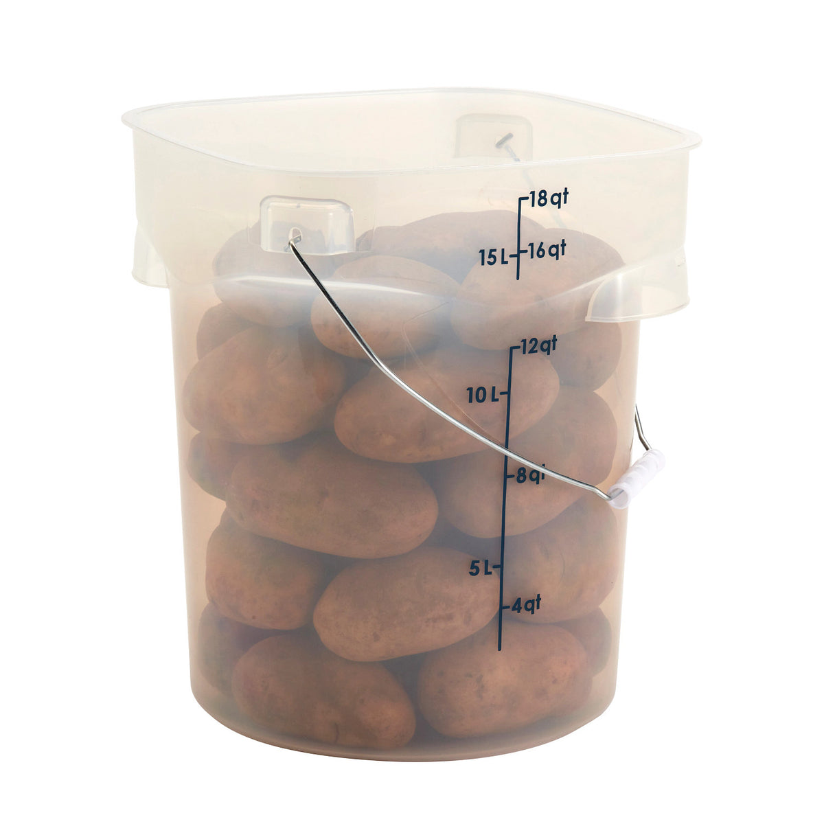 Cambro PWB18PROPP190 FreshPro CamRounds Pail with Bail Handle, 18 qt., Translucent - Translucent