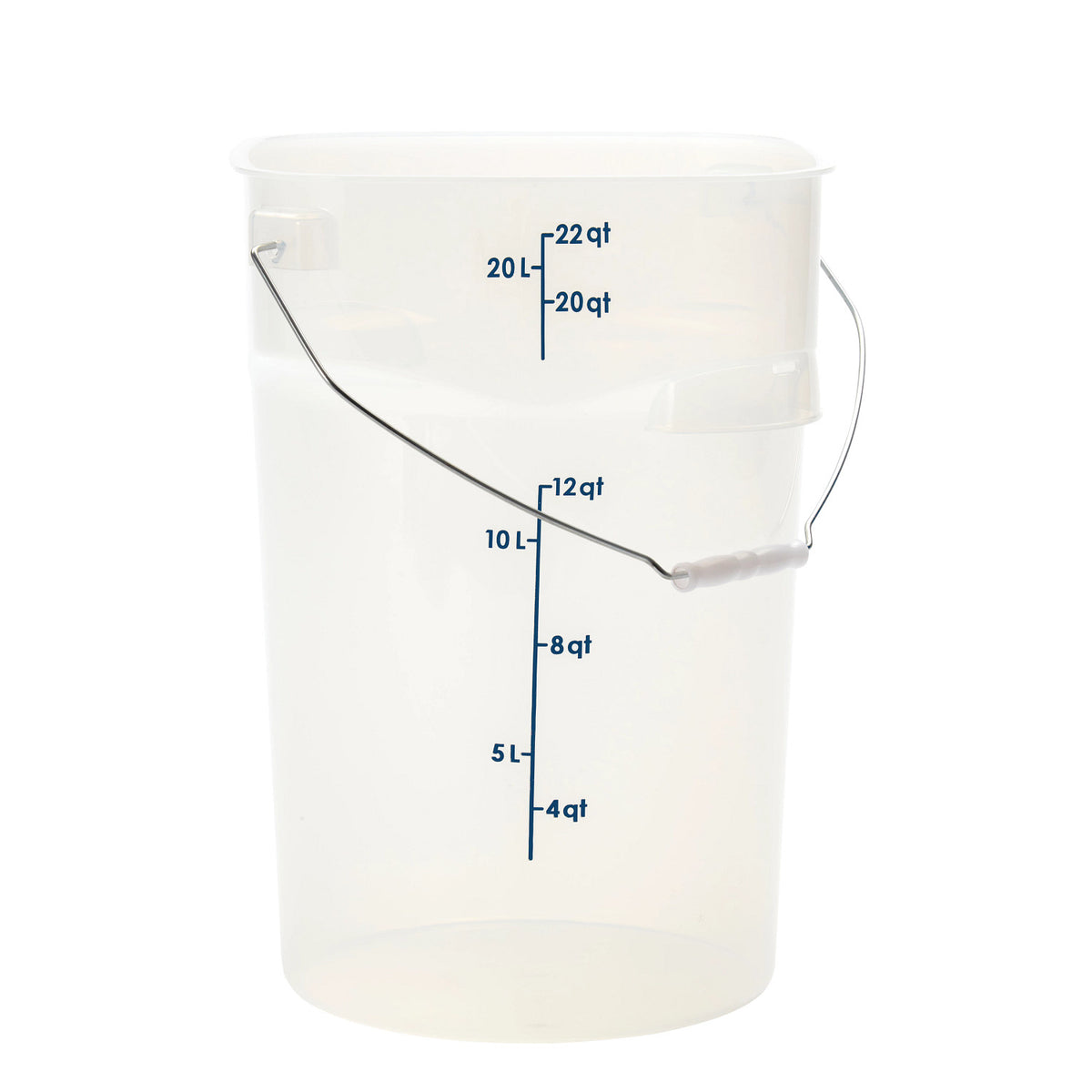 Cambro PWB22PROPP190 FreshPro CamRounds Pail with Bail Handle, 22 qt., Translucent - Translucent