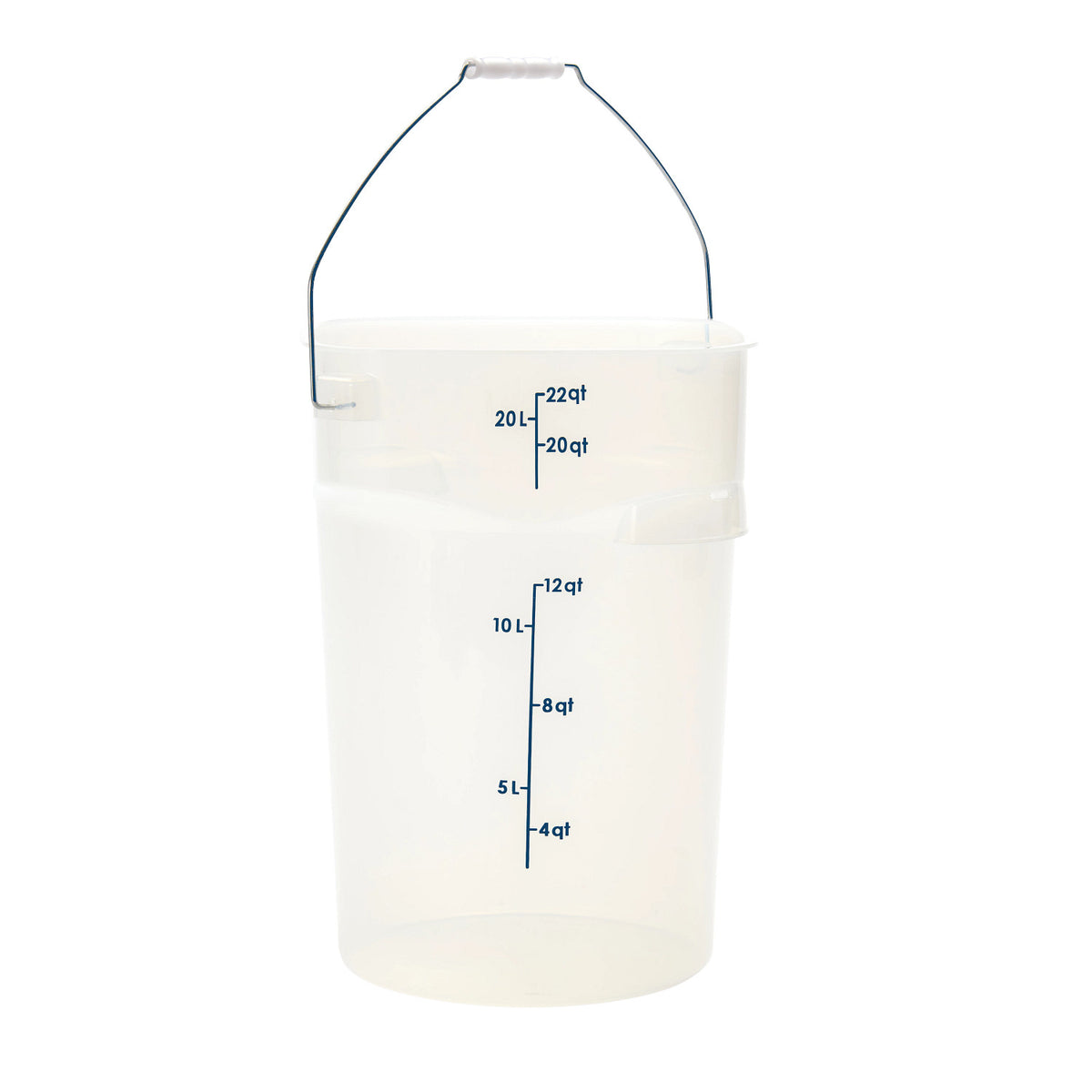 Cambro PWB22PROPP190 FreshPro CamRounds Pail with Bail Handle, 22 qt., Translucent - Translucent