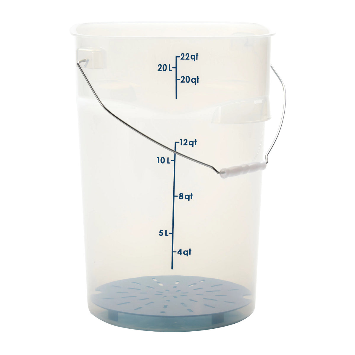Cambro PWB22PROPP190 FreshPro CamRounds Pail with Bail Handle, 22 qt., Translucent - Translucent