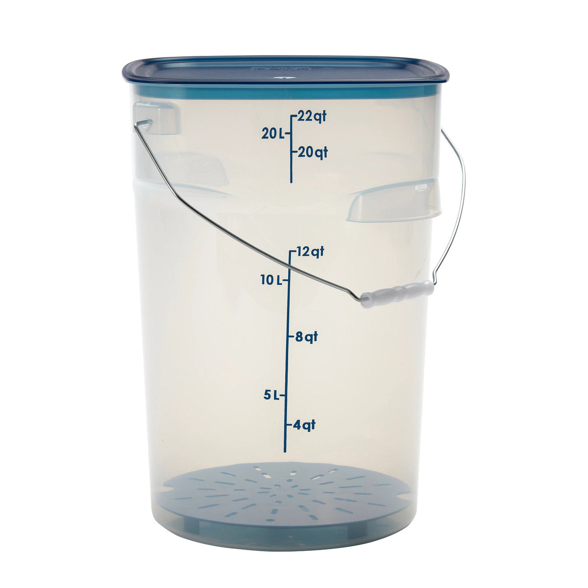 Cambro PWB22PROPP190 FreshPro CamRounds Pail with Bail Handle, 22 qt., Translucent - Translucent