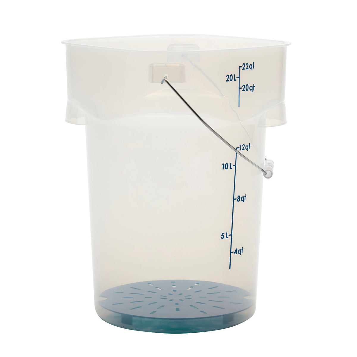 Cambro PWB22PROPP190 FreshPro CamRounds Pail with Bail Handle, 22 qt., Translucent - Translucent