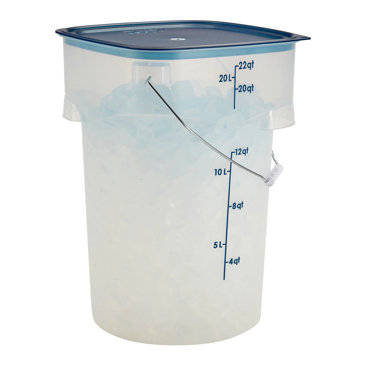Cambro PWB22PROPP190 FreshPro CamRounds Pail with Bail Handle, 22 qt., Translucent - Translucent