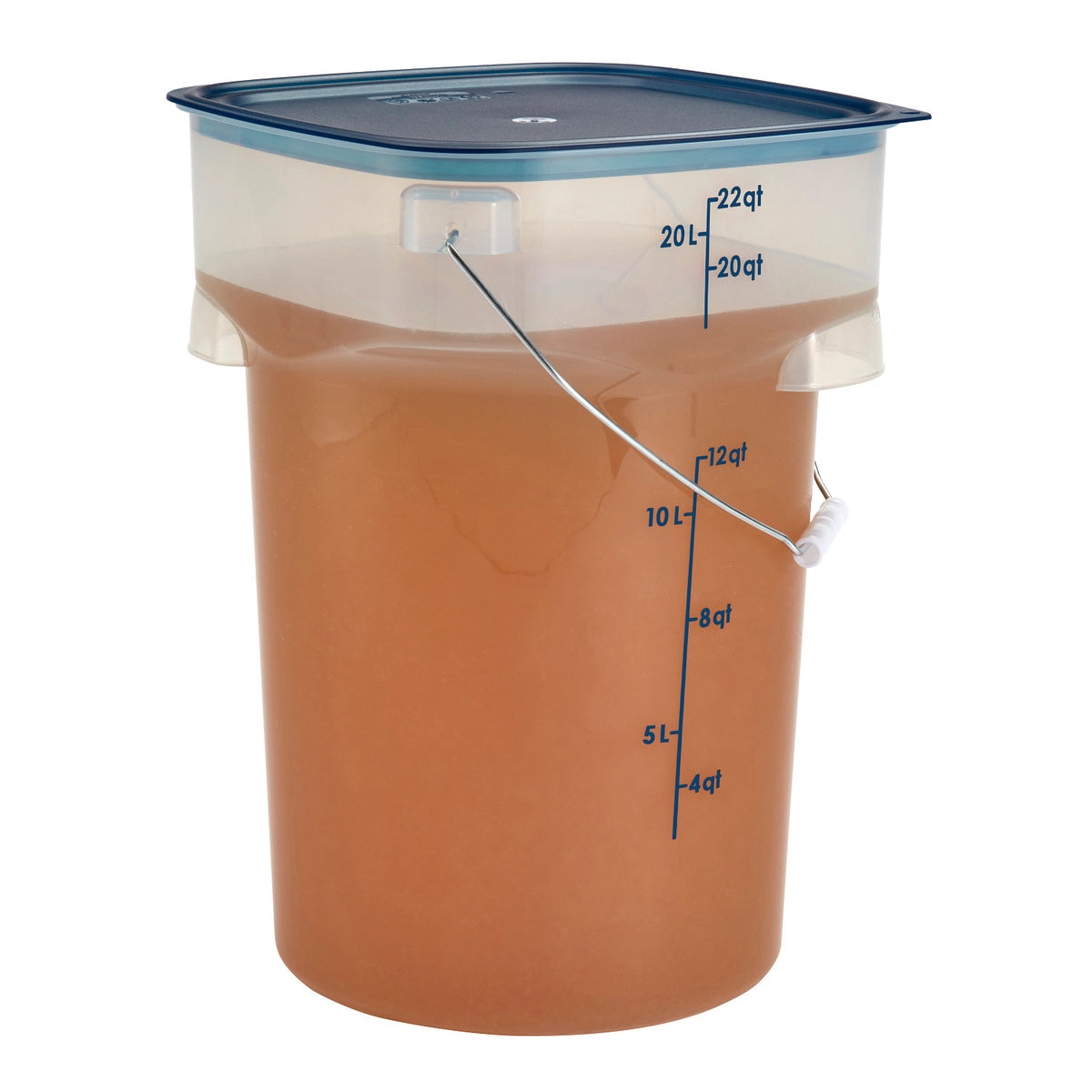 Cambro PWB22PROPP190 FreshPro CamRounds Pail with Bail Handle, 22 qt., Translucent - Translucent