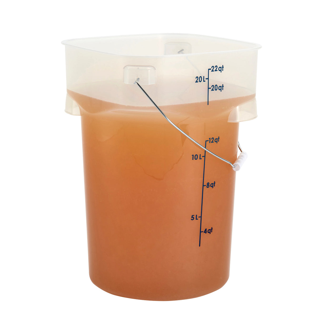 Cambro PWB22PROPP190 FreshPro CamRounds Pail with Bail Handle, 22 qt., Translucent - Translucent
