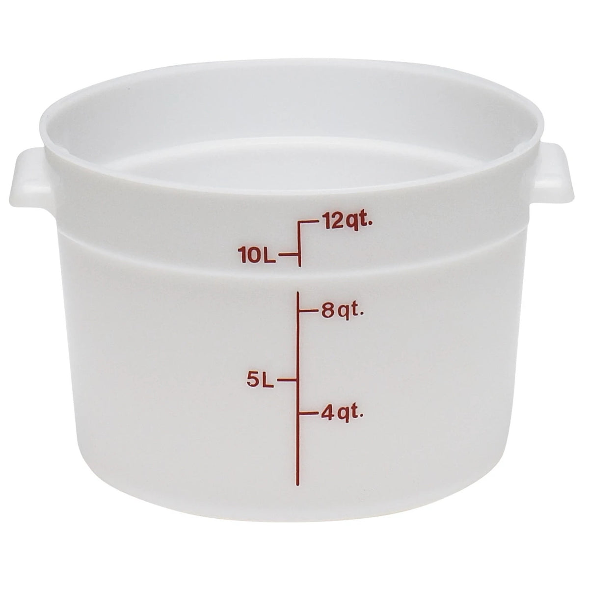 Cambro RFS12148 Poly CamRound Food Storage Container, 12 qt., White - White