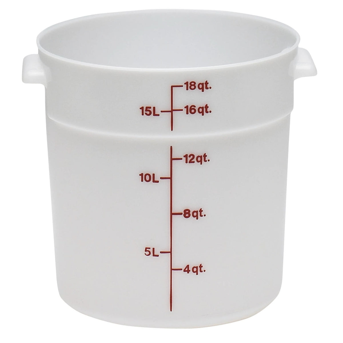 Cambro RFS18148 Poly CamRound Food Storage Container, 18 qt., White - White