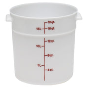 Cambro RFS18148 Poly CamRound Food Storage Container, 18 qt., White - White