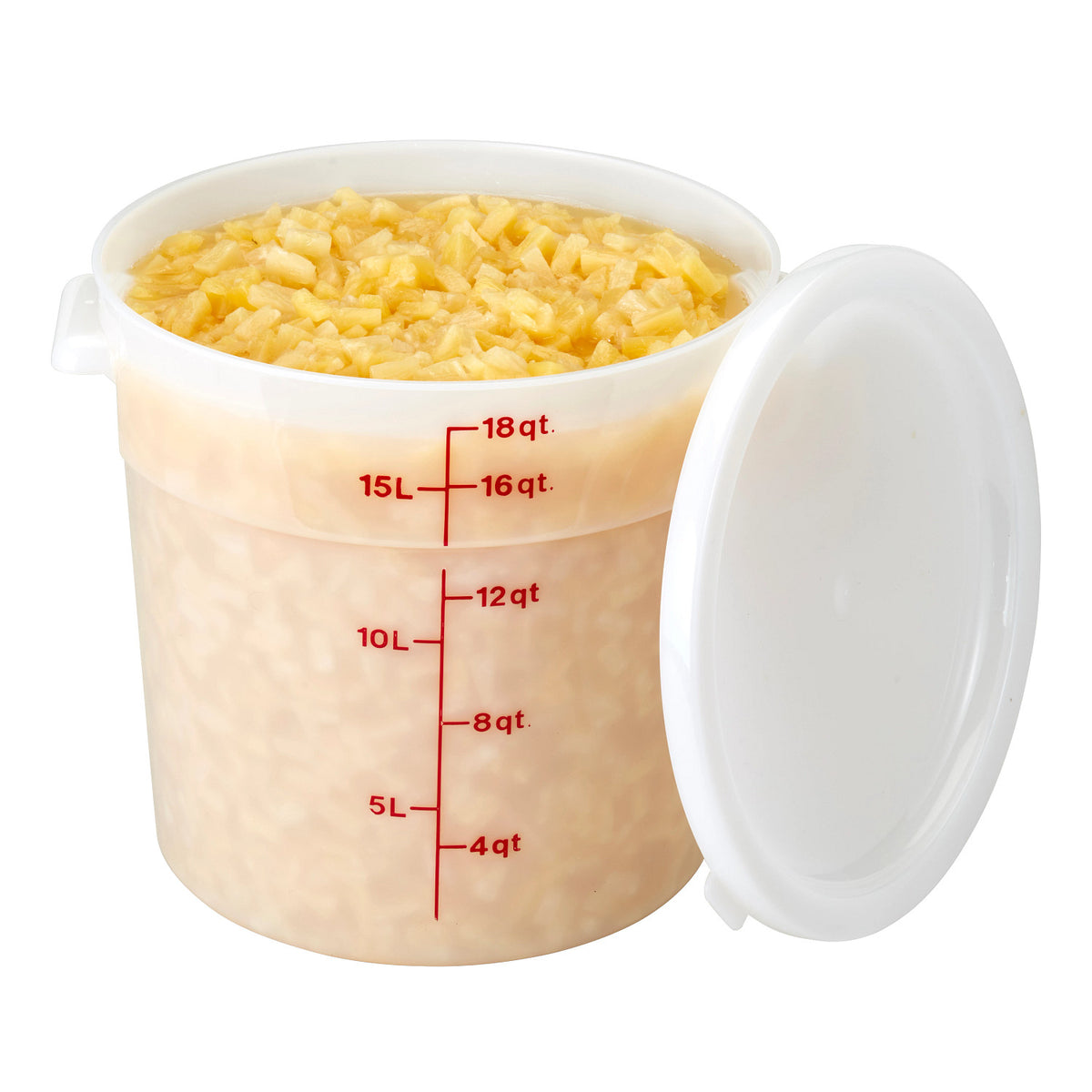 Cambro RFS18148 Poly CamRound Food Storage Container, 18 qt., White - White