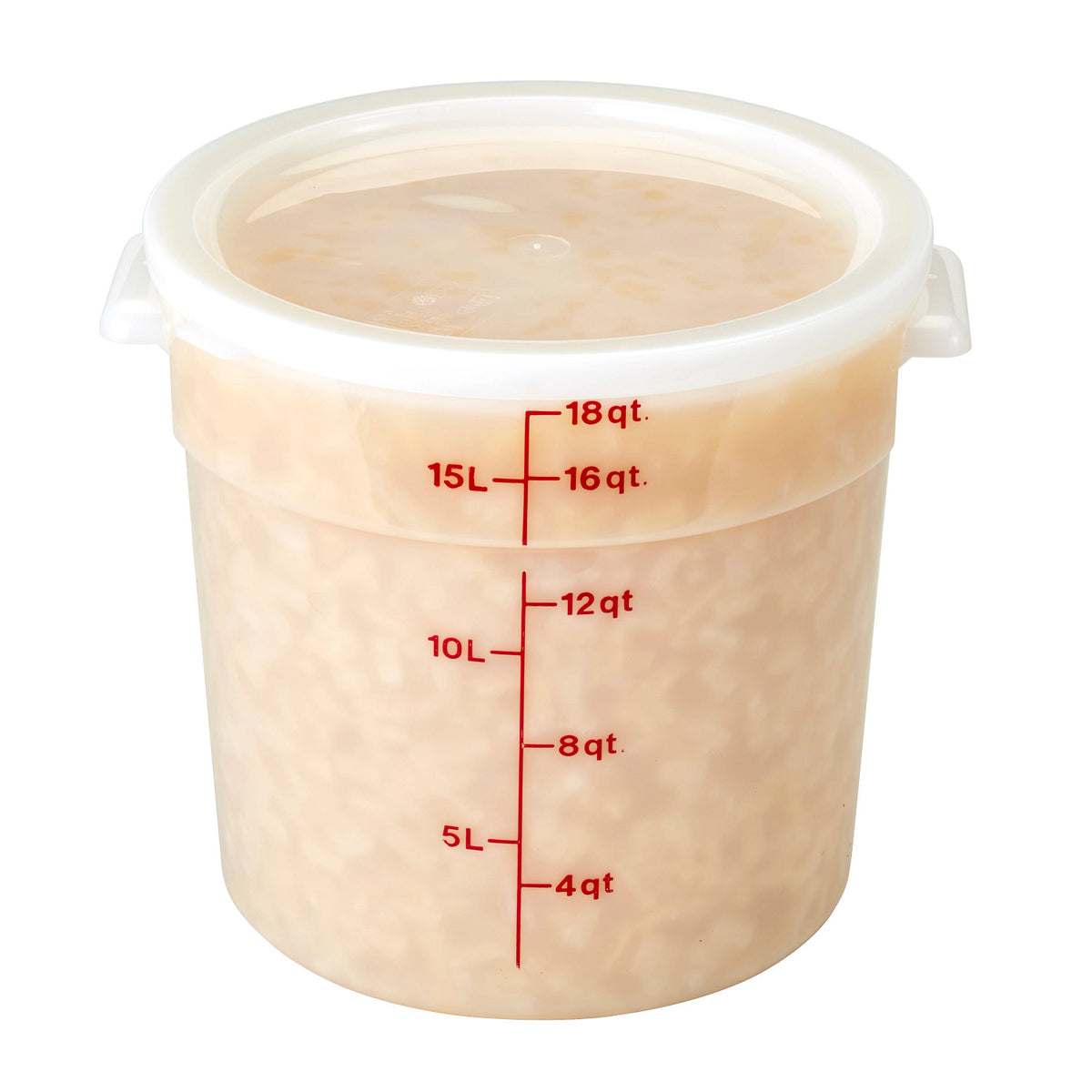 Cambro RFS18148 Poly CamRound Food Storage Container, 18 qt., White - White