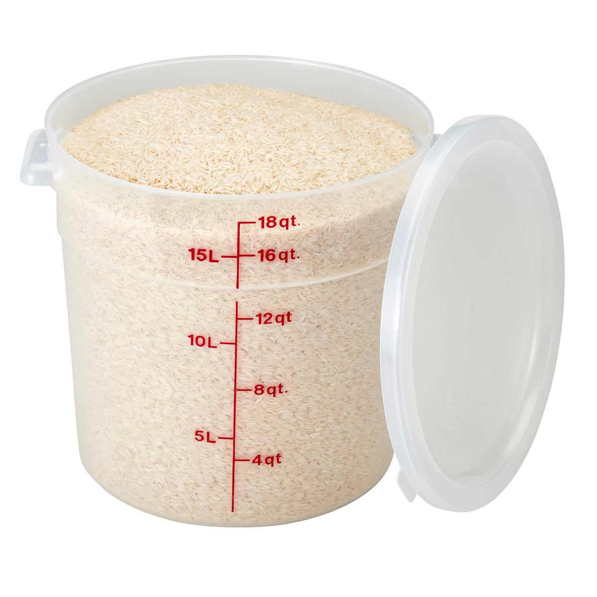 Cambro RFS18PP190 Translucent CamRound Food Storage Container, 18 qt. - Translucent