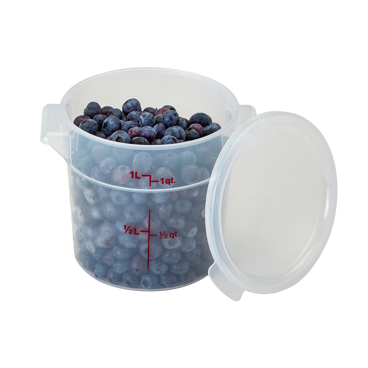 Cambro RFS1PP190 Translucent CamRound Food Storage Container, 1 qt. - Translucent