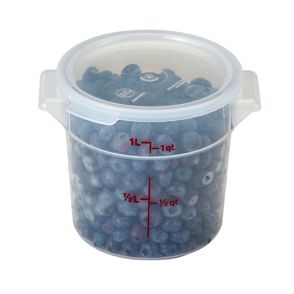 Cambro RFS1PP190 Translucent CamRound Food Storage Container, 1 qt. - Translucent