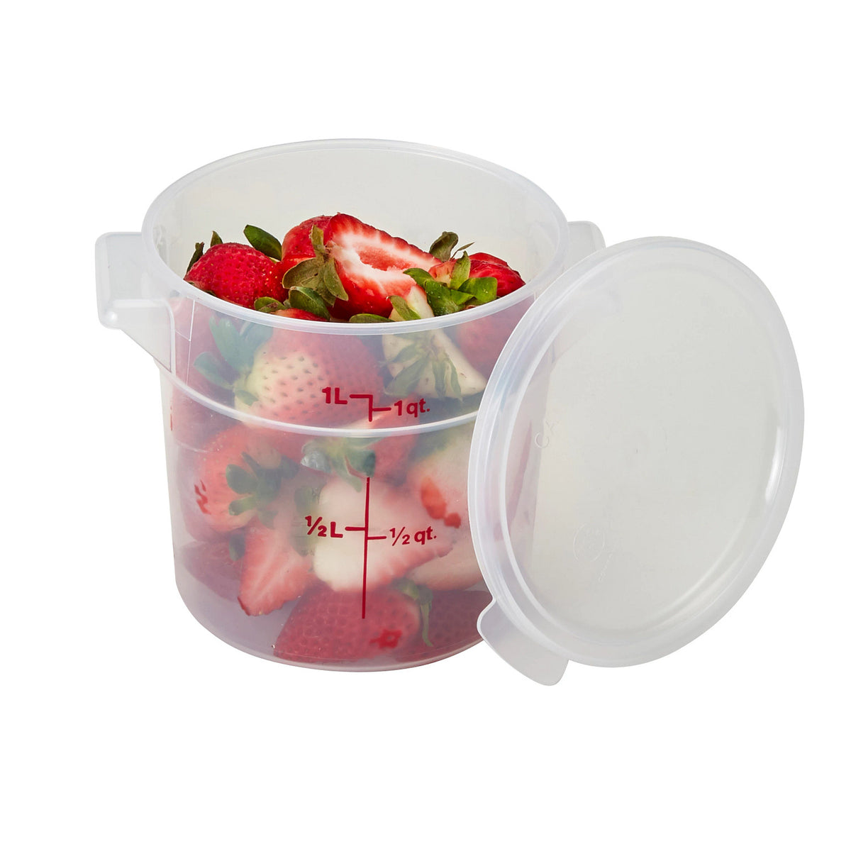 Cambro RFS1PP190 Translucent CamRound Food Storage Container, 1 qt. - Translucent