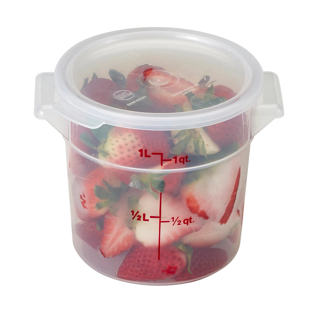 Cambro RFS1PP190 Translucent CamRound Food Storage Container, 1 qt. - Translucent