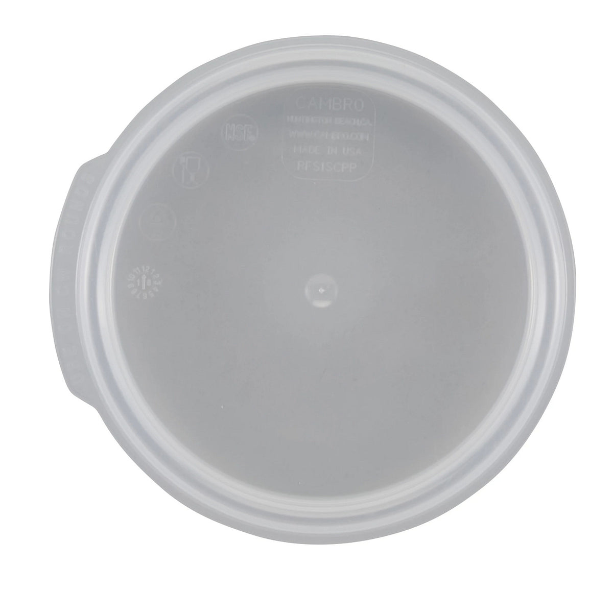 Cambro RFS1SCPP190 Translucent Seal Cover for Camwear Rounds, 1 QT Seal Lid - Translucent