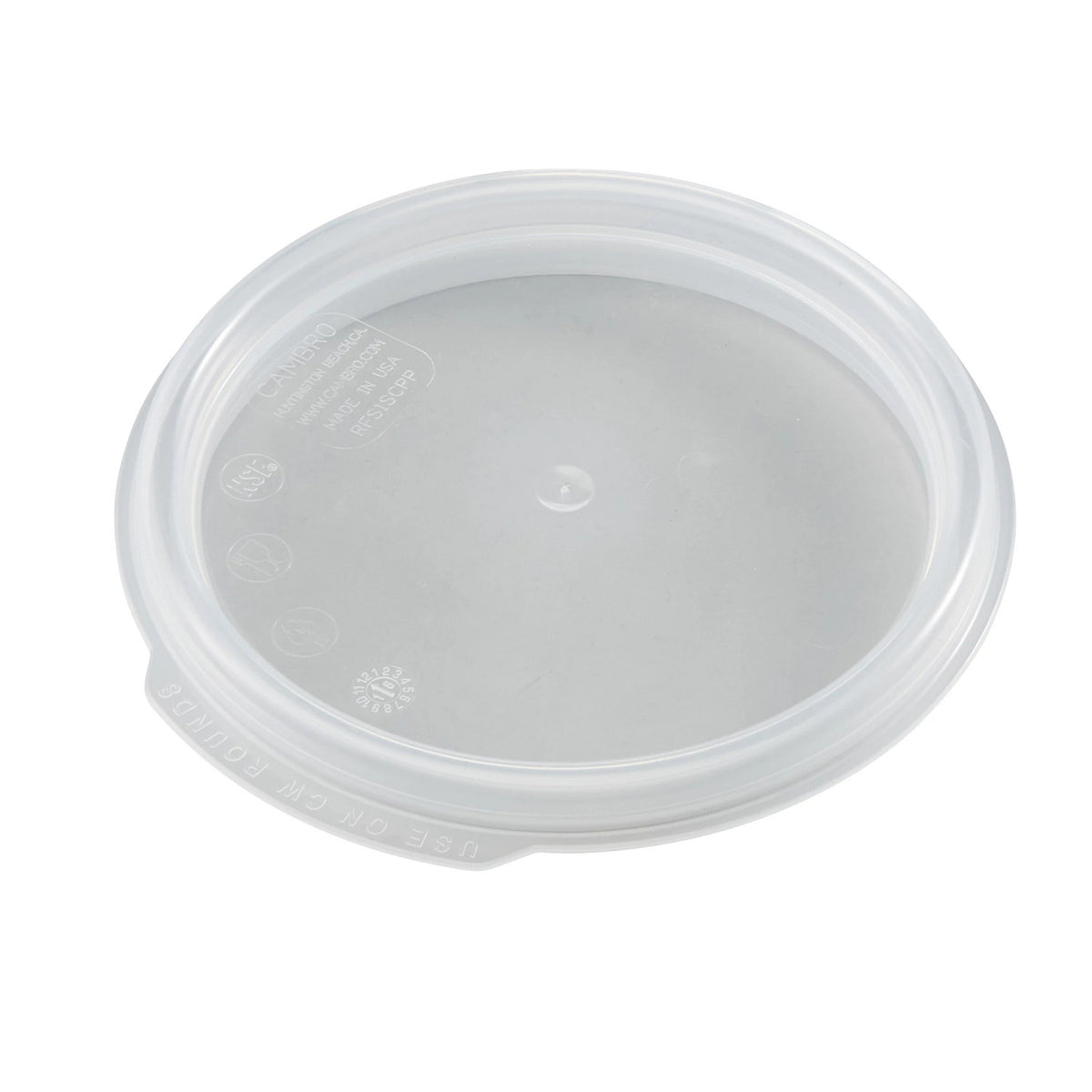 Cambro RFS1SCPP190 Translucent Seal Cover for Camwear Rounds, 1 QT Seal Lid - Translucent